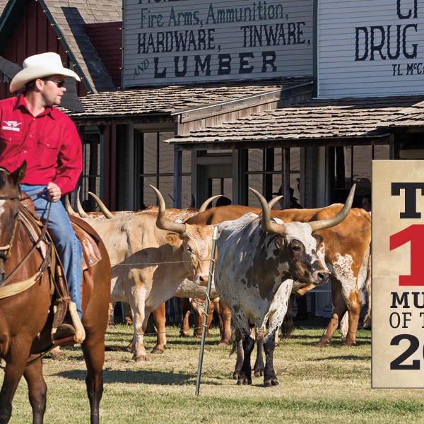 Boot Hill Museum is the premier heritage destination in Dodge City, Kansas. A traditional longhorn cattle drive through town and past the museum’s Front Street is a highlight of the 12-day Dodge City Days celebration, held every year at the end of July. 
– Max McCoy –