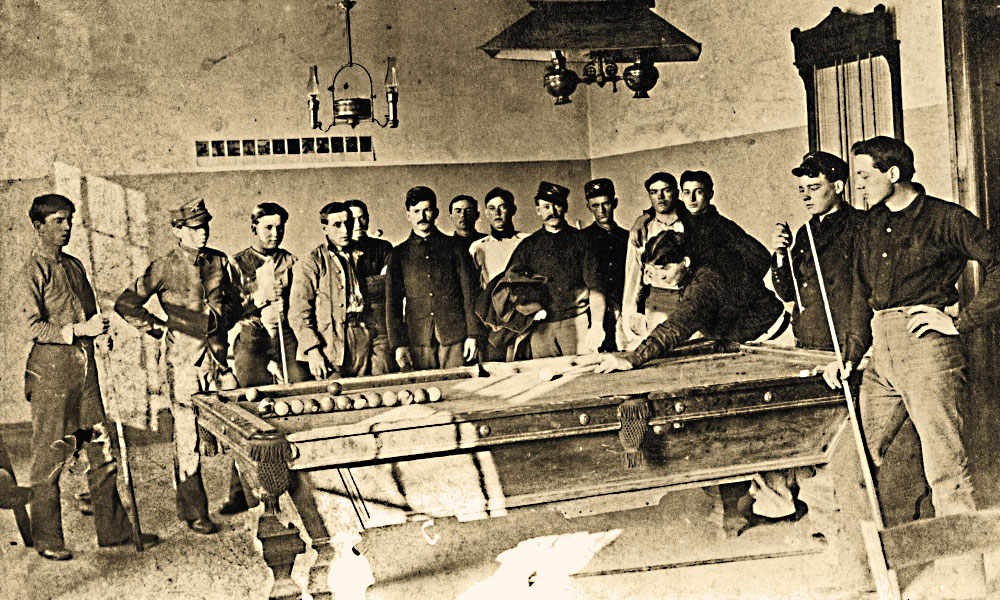 Soldiers playing Billiards