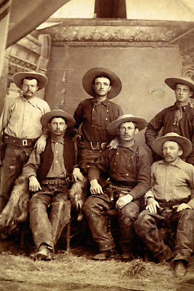 Best Cowboy Photo A Texas Ranger during the Civil War before becoming a cattle businessman, Texas John Slaughter opened his final ranch near Douglas, Arizona. Robert G. McCubbin, the world’s foremost Old West photo collector, says this circa 1885 cabinet card of Slaughter’s cowboys is the best group photo of real working frontier cowboys. (Top row, from left) James Pursley, Walter Fife and James G. Maxwell. (Bottom row, from left) Billy Riggs, J.H. Mclelme and Judge John Blake. – Courtesy Robert G. McCubbin collection –