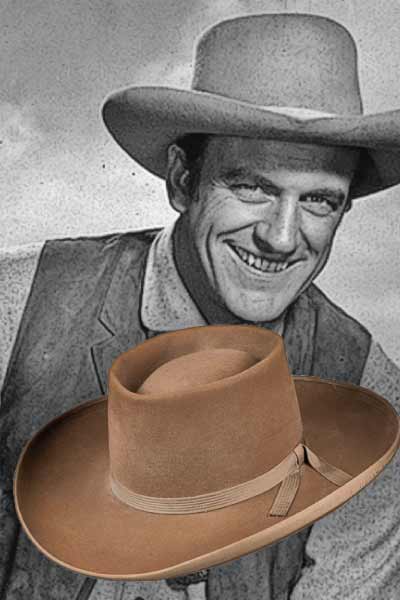 The 3X beaver Stetson cowboy hat worn by James Arness, the heroic marshal in Gunsmoke, bid at $7,000.