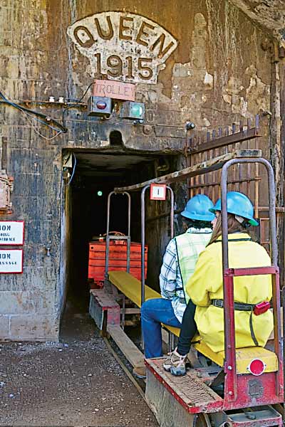 While the silver mines boomed and busted in Tombstone, its southern neighbor, Bisbee, became a wild mining camp and one of the nation’s richest copper districts. Today, the Queen Mine offers tours 1,500 feet inside the cavernous mother lode. – Courtesy Cochise County – 