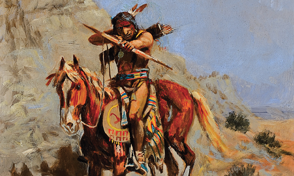 Charles Russel painting of Indian with Bow