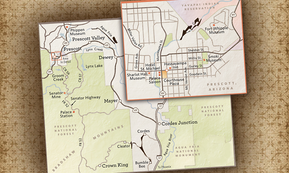 Map of Prescott, AZ