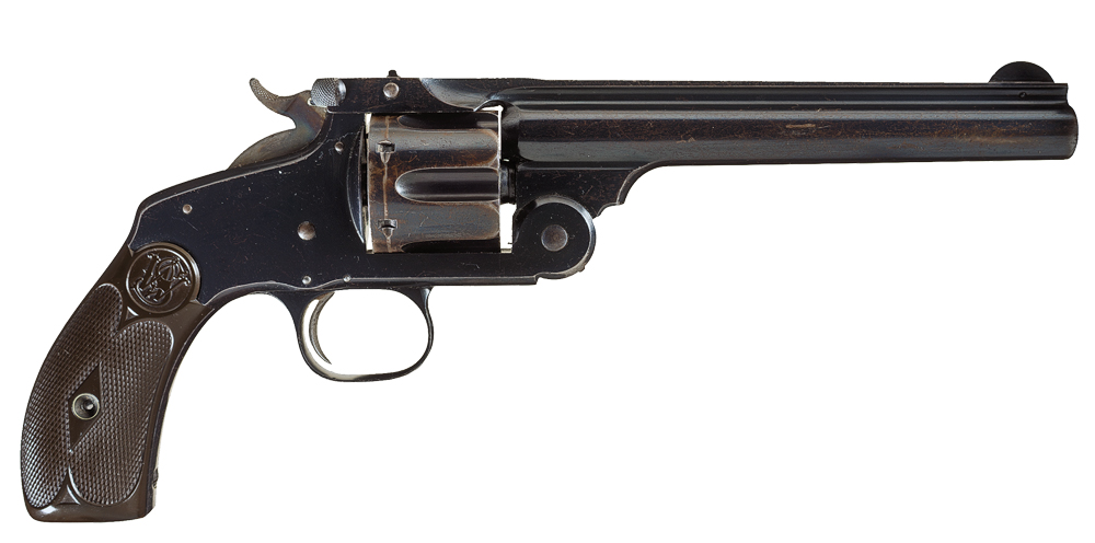Although no one knows with any certainty which gun Virgil Earp (above) carried during the infamous Gunfight Near the OK Corral on October 26, 1881, he likely relied on his S&W New Model No. 3, single-action revolver in .44 Russian caliber. Chambered for a number of cartridges, it was eventually offered in more calibers than any other S&W top-break model, including .44 Henry rimfire, .32-40, .320, .38 S&W, .44 S&W American, .45 Schofield, .45 Webley, .450 revolver and more. – Courtesy Rock Island Auction Co. –