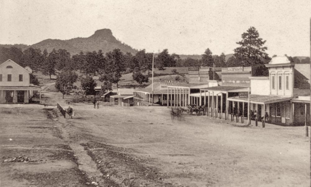 When Wyatt Earp drove his wagon down Gurley Street in Prescott with his passengers Mattie Earp, Doc Holliday and Kate Elder in on November 1, 1879, the territorial capital of Arizona was a booming crossroads of freighters, miners, soldiers, entrepreneurs and all the merchants of vice. – Courtesy Library of Congress –