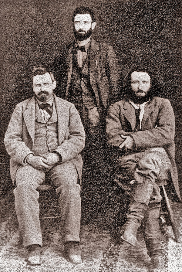 Tombstone Silver Prospectors: Al Schieffelin stands behind his brother Ed and Richard Gird (from right). – True West Archives –